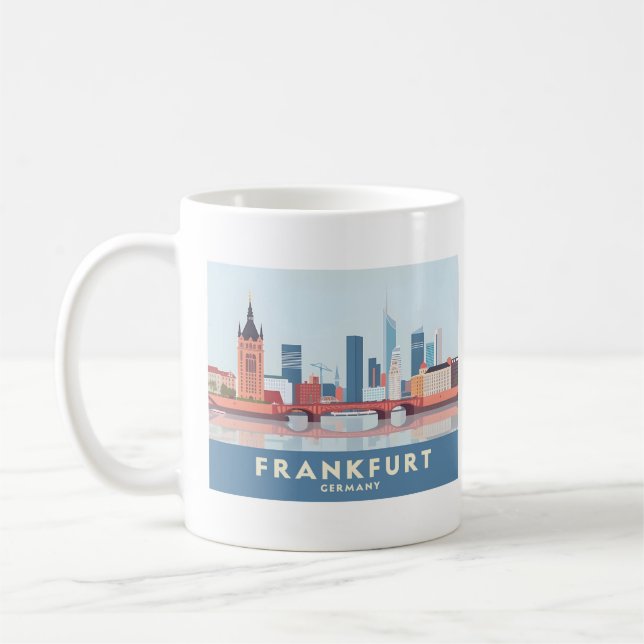 Caneca De Café Frankfurt Alemanha Pastel Viagem (Esquerda)