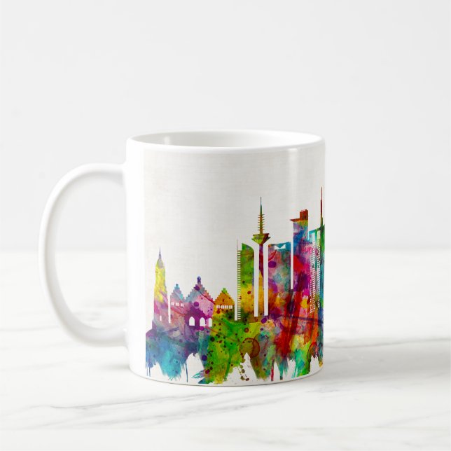 Caneca De Café Frankfurt Alemanha Skyline (Esquerda)