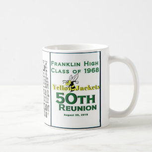Caneca De Café Franklin classe alta de 1968 50th copos da reuniã