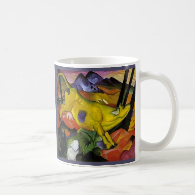 Caneca De Café Franz Marc - a vaca amarela - arte do (Direita)