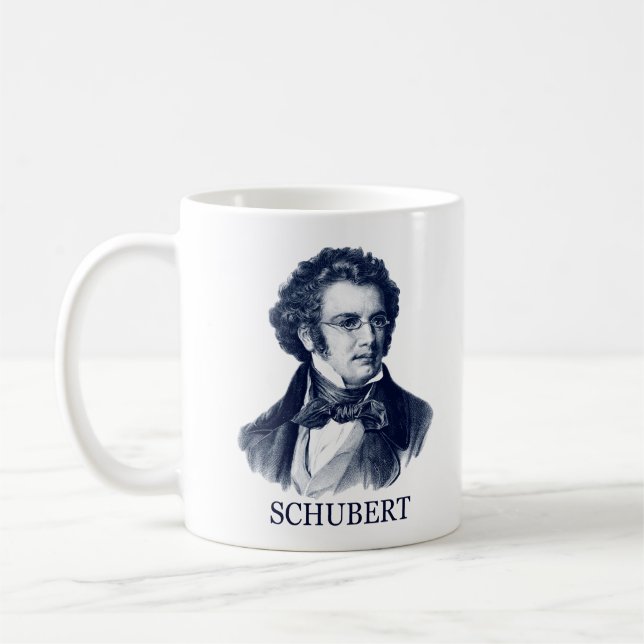 Caneca De Café Franz Schubert, azul (Esquerda)