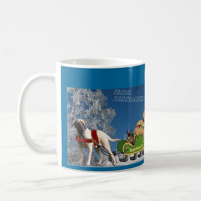 Caneca De Café Französische Bulldoggen und Mastiff Kaffeetasse (Esquerda)