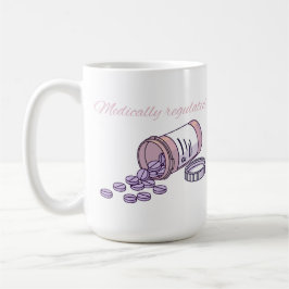 Caneca De Café Frasco de Comprimidos Rosa Fofo Regulamentado Medi