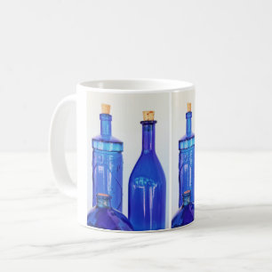 Caneca De Café Frascos De Vidro Azul