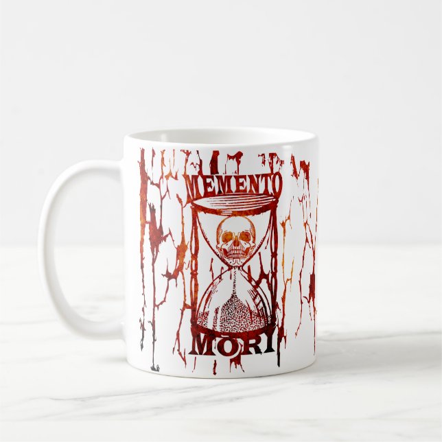 Caneca De Café Frase em Latim - Aproveite o Dia - Caveira Memento (Esquerda)