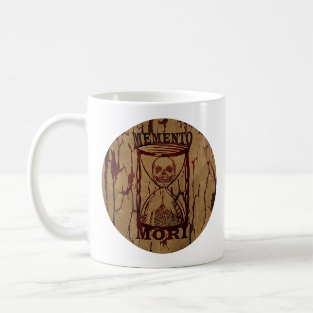 Caneca De Café Frase em Latim - Aproveite o Dia - Caveira Memento (Esquerda)