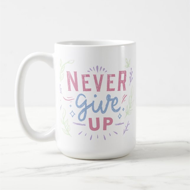 Caneca De Café Frase Positiva Inspiracional Mínima Colorida (Esquerda)