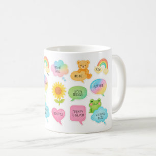 Caneca De Café Frases adoráveis personalizadas adoráveis desenhos