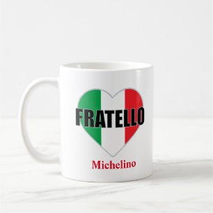 Caneca De Café Fratello - Sinalizador italiano Heart Mug
