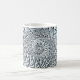 Caneca De Café Fratura espiral de Cinza clara abstrato