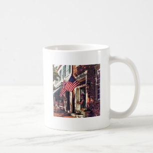 Caneca De Café Fredericksburg VA - Street With American Flags