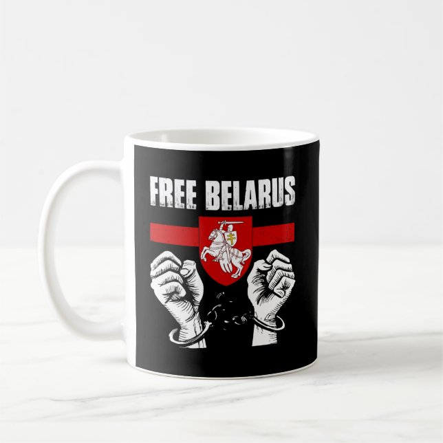Caneca De Café Free Belarus Pogonya - Belarus Flag White White (Esquerda)
