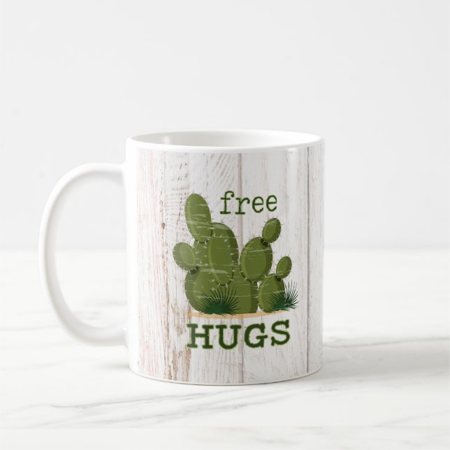 Caneca De Café Free Hugs Cactus (Esquerda)
