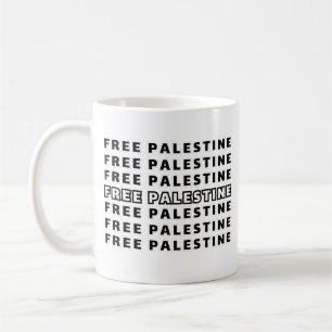 Caneca De Café FREE PALESTINE Repetir Design de tipografia de tex
