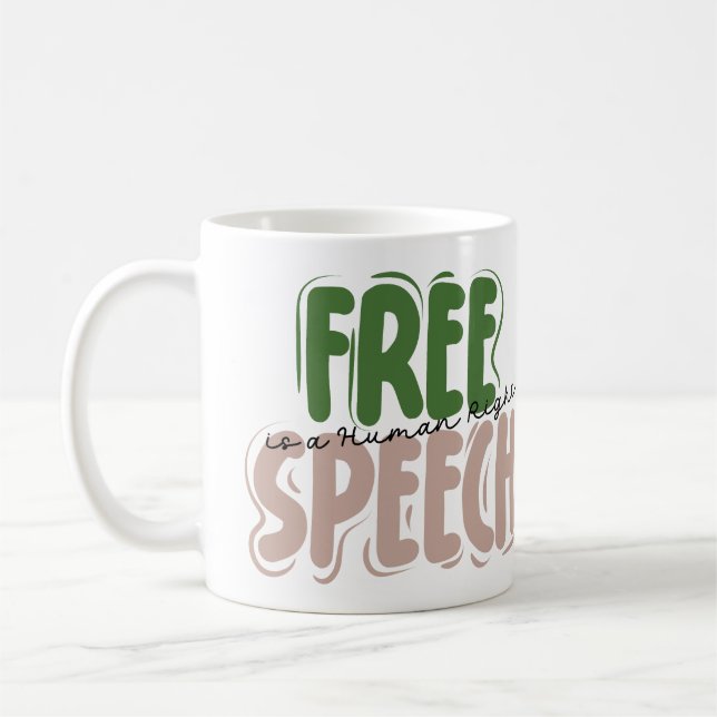 Caneca De Café Free Speech Is a Human Right (Esquerda)