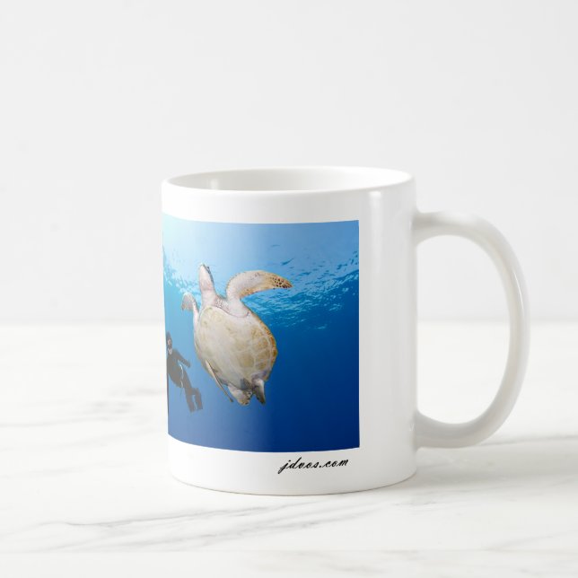 Caneca De Café Freediver e tartaruga verde (Direita)