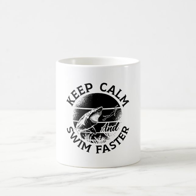 Caneca De Café Freediver Mantenha Calma E Natação Mais Rápido (Centro)