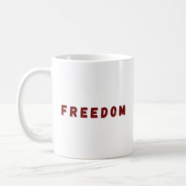 Caneca De Café Freedom Design  Artistic Expression of Independen (Esquerda)