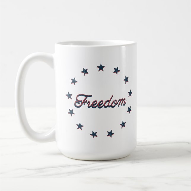 Caneca De Café Freedom Patriotic America 250 Stars Design (Esquerda)