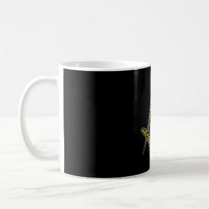 Caneca De Café Freemason (preto & ouro)