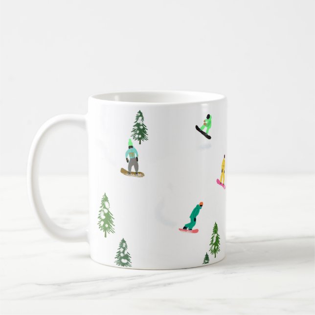 Caneca De Café Freeride Snowboard Snowboarder Snowboard (Esquerda)