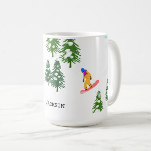 Caneca De Café Freeride Snowboarders Personalizado Snowboard