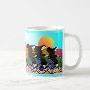 Caneca De Café Freiras em presentes da arte das bicicletas