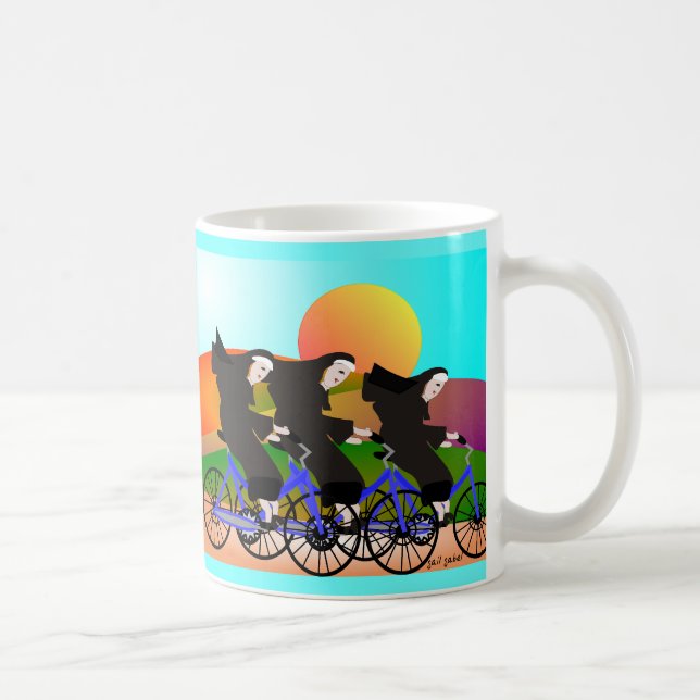 Caneca De Café Freiras em presentes da arte das bicicletas (Direita)