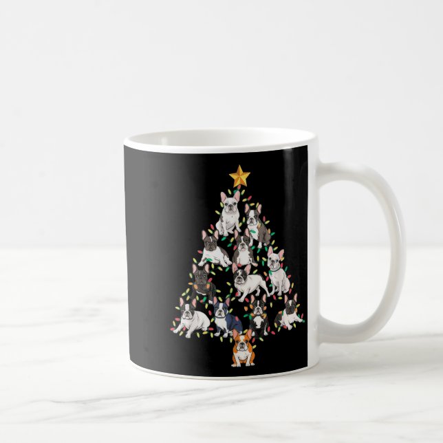 Caneca De Café French Bulldog Christmas Tree Frenchie Dog Xmas Pa (Direita)