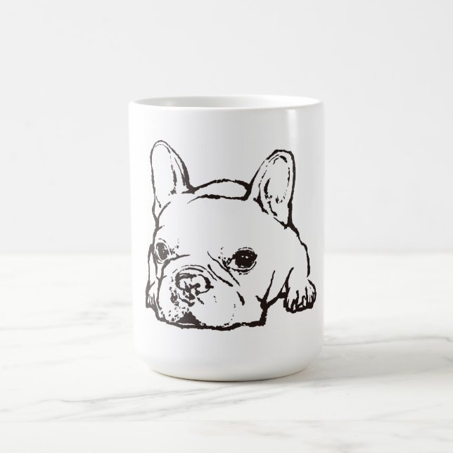 Caneca De Café French Bulldog Handwritten Illustration  CoffeeMug (Centro)