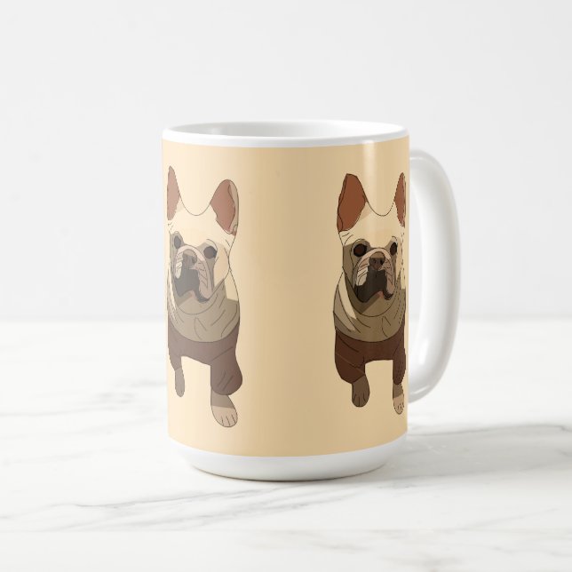 Caneca De Café French Bulldog, Soft Peach (Frente Esquerda)