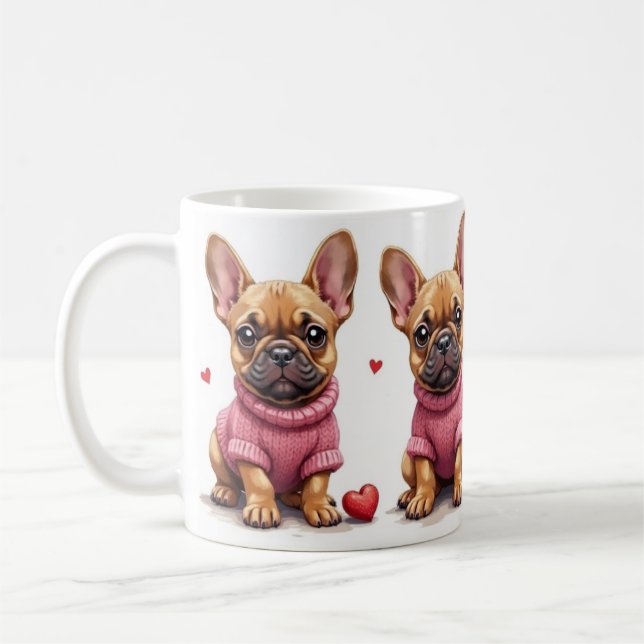 Caneca De Café French Bulldogs Valentine's Day (Esquerda)