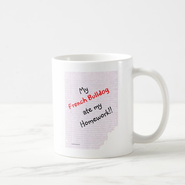 Caneca De Café Frenchie Ate My Homework (Direita)