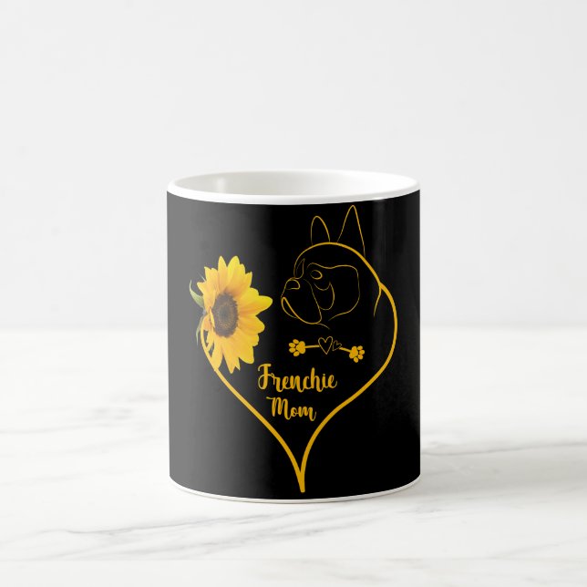 Caneca De Café Frenchie Mãe Com Girassol Fofos Amantes de Frenchi (Centro)
