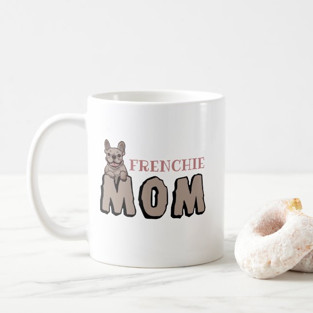 Caneca De Café Frenchie Mãe Francês Bulldog Lover Brown (Com Donut)