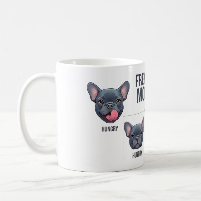Caneca De Café Frenchie Moods Funny French Bulldog Design (Esquerda)