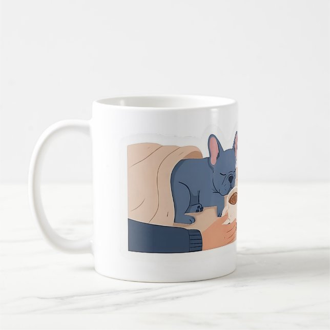 Caneca De Café Frenchie Napping Coffee Cold Funny French Bulldog (Esquerda)