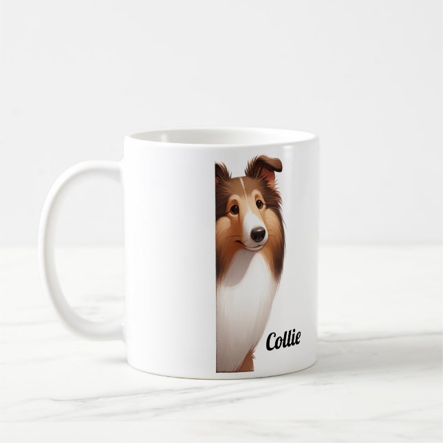 Caneca De Café Frendily Collie Dog (Esquerda)