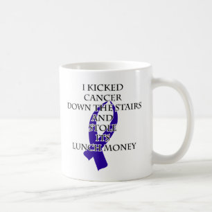 Caneca De Café Frente do cancer (Fita Azul Escura)