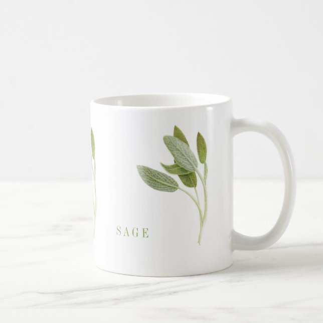 Caneca De Café FRESH SAGE White Mug (Direita)
