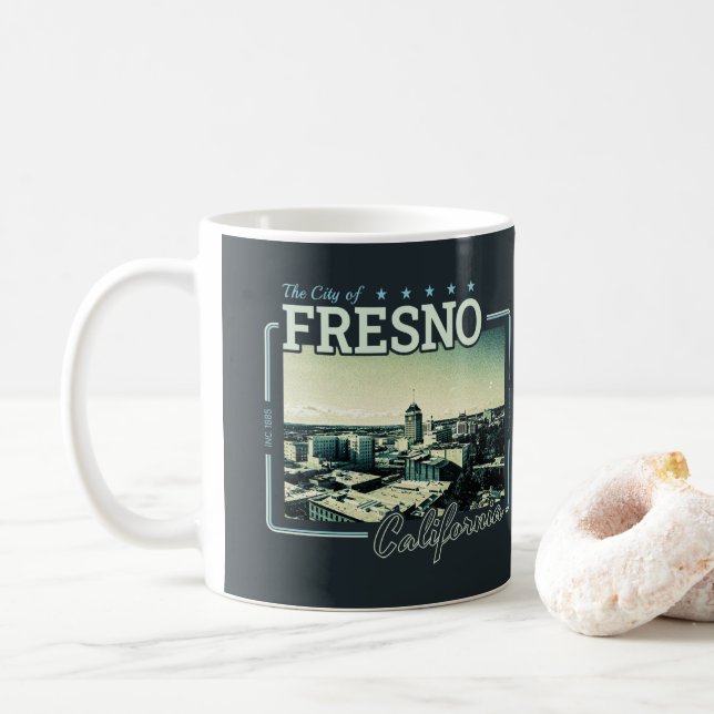 CANECA DE CAFÉ FRESNO CALIFÓRNIA - CIDADE DE FRESNO CA (Com Donut)