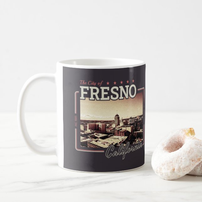CANECA DE CAFÉ FRESNO CALIFÓRNIA - CIDADE DE FRESNO CA (Com Donut)