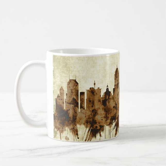 Caneca De Café Fresno California Cityscape (Esquerda)