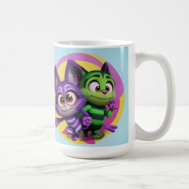 Caneca De Café „Freunde fürs Leben – Bunte Abenteuer“ (Direita)