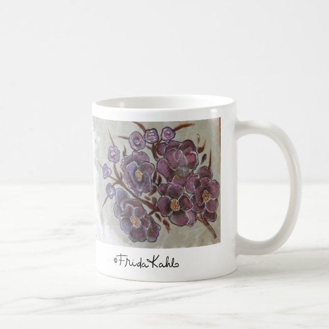 Caneca De Café Frida Kahlo Painted Flowers (Direita)