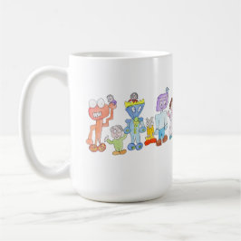 Caneca De Café Friendly Robots