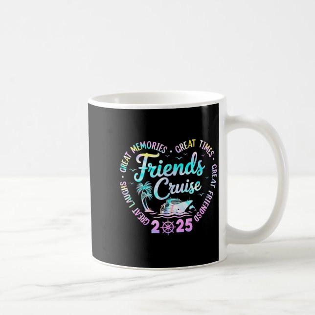 Caneca De Café Friends Cruise 2025 Matching Group Vacation Trip C (Direita)