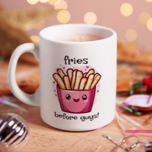 Caneca De Café Fries Antes De Galentinas Cara