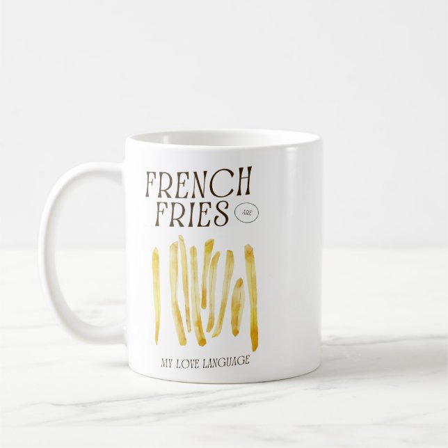Caneca De Café Fries Franceses Engraçados Adoram Mug (Esquerda)