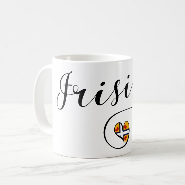 Caneca De Café Frisia Flag Heart, Frisianos (Frente Esquerda)